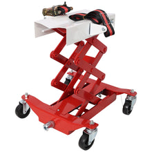 Load image into Gallery viewer, Heavy Duty Low Lift Transmission Jack With Nylon Safety Strap For Small Vehicles - Red
