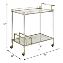 Load image into Gallery viewer, Cirro - Antique Mirror Wire Brass Serving Cart - Antique Brass / White