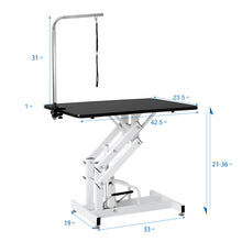 Load image into Gallery viewer, Hydraulic Dog Pet Grooming Table Heavy Duty Big Size Z-Lift Pet Grooming Table - Black / White