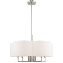 Load image into Gallery viewer, 18" Six Light Dimmable Chandelier With Shades - Nickel