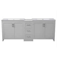 Load image into Gallery viewer, Double Sink Bathroom Vanity With Quartz Countertop