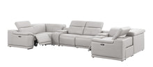 Load image into Gallery viewer, Leather Modular U-Shaped Eight Piece Corner Sectional With Console - Ash / Gray