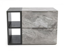 Load image into Gallery viewer, Contempo Faux Marble And Gray Two Drawer Nightstand - Gray