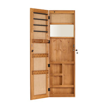 Load image into Gallery viewer, Jewelry Armoire Organizer With Full Length Mirror, Wall Mounted Lockable Cabinet With LED Light