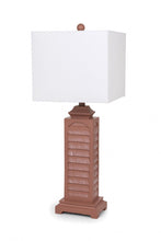 Load image into Gallery viewer, Slatted Table Lamps With Square Shade (Set of 2) - Blush Red