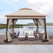 Load image into Gallery viewer, Outdoor Pop Up Gazebo Canopy With 2 Tier Soft Top And Removable Zipper Netting