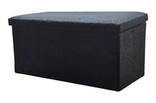 Load image into Gallery viewer, 30" Boucle Storage Ottoman - Black