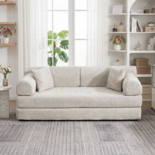Load image into Gallery viewer, Modern 2 Tone Fabric Convertible Sleeper Sofa Bed