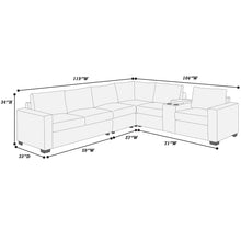 Load image into Gallery viewer, Modern Style L-Shape Sectional Set, USB Ports, Cup Holder