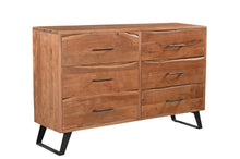 Load image into Gallery viewer, 60" Live Edge Solid Wood Six Drawer Double Dresser - Natural