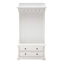 Load image into Gallery viewer, Classic Hall Tree Coat Rack With Drawers - White