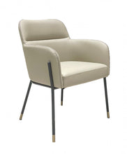 Load image into Gallery viewer, Upholstered Faux Leather Slat Back Dining Arm Chair - Gray