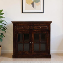 Load image into Gallery viewer, 35" Solid Wood Accent Cabinet With Two Doors And Two Drawers - Brown