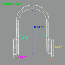Load image into Gallery viewer, Metal Garden Arch Garden Arbor Trellis Climbing Plants Support Rose Arch Outdoor Arch