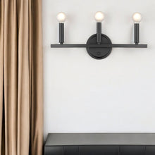Load image into Gallery viewer, Three Light Wall Sconce - Matte Black