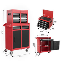 Load image into Gallery viewer, Tool Chest, 5 Drawer Rolling Tool Storage Cabinet With Detachable Top Tool Box, Liner, Universal Lockable Wheels, Adjustable Shelf, Locking Mechanism, Metal Tool Cart For Garage Workshop