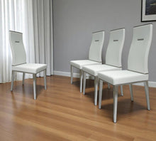 Load image into Gallery viewer, Upholstered Faux Leather Dining Side Chairs (Set of 4) - White