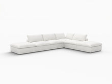 Load image into Gallery viewer, 2 Piece Living Room Set Blend Modular Sofa With Ottoman Storage - White