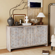 Load image into Gallery viewer, Accent Cabinet Farmhouse Style 4 Door Wooden Cabinet Sideboard Buffet Server Cabinet Storage Cabinet, For Living Room, Entryway, Hallway, Office, Kitchen And Dining Room