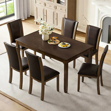 Load image into Gallery viewer, Dining Table Set With Upholstered Chairs, Rectangular Dining Table Set