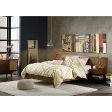 Load image into Gallery viewer, Queen Size Bed With Attached Nightstands And Hidden Storage - Pecan