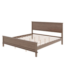Load image into Gallery viewer, Mid-Century Platform Bed With Headboard And Slat Support, No Box Spring Needed