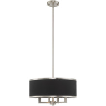 Load image into Gallery viewer, 18" Four Light Dimmable Chandelier With Shades - Nickel / Pearl Silver