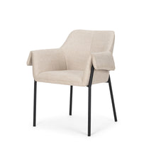 Load image into Gallery viewer, Upholstered Fabric Dining Arm Chair - Gray / Black