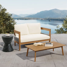 Load image into Gallery viewer, Porto - Outdoor Loveseat & Table - Beige / Teak