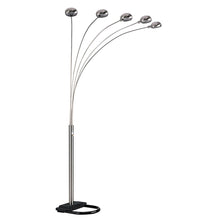 Load image into Gallery viewer, Five Lights Arc Floor Lamp With Nickel Dome Shade - Nickel