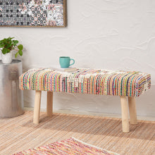 Load image into Gallery viewer, Prytania - Boho Handmade Fabric Upholstered Bench