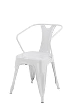 Load image into Gallery viewer, Metal Partially Open Back Dining Arm Chairs (Set of 4) - White