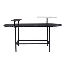Load image into Gallery viewer, Faux Marble Metal With Iron Coffee Table - Black