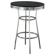 Load image into Gallery viewer, 3 Piece Round 1950S Bistro Pub Bar Table Set - Black