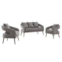 Load image into Gallery viewer, 3 Piece Living Room Set, Loveseat & 2 Accent Chairs