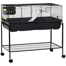 Load image into Gallery viewer, Pawhut - Two-Story Small Animal Cage Removable From Stand, Guinea Pig Cage, Hedgehog Cage, Chinchilla Cage, Ferret, With Shelf & Wheels, Pet Habitat - Black