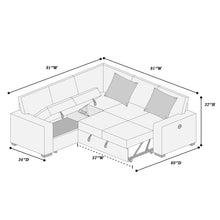 Load image into Gallery viewer, Convertible Sectional Upholstered Sleeper Sofa With Storage Chaise