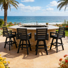 Load image into Gallery viewer, Outdoor Swivel Bar Chair, Ladderback With Wide & Thickened Frame
