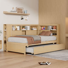 Load image into Gallery viewer, Daybed With Storage Shelves, USB Charging, And Trundle Bed