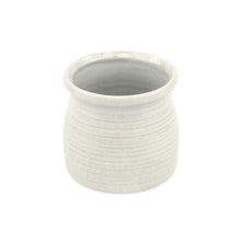 Load image into Gallery viewer, Striped Round Pot Planter - White