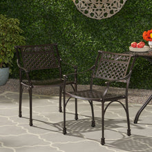 Load image into Gallery viewer, Cast Aluminum Dining Chair With Hand Crafted Details - Bronze