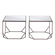 Load image into Gallery viewer, Bronze Mirro Glass And Steel Square Abstract Bunching Coffee Tables (Set of 2) - Bronze And Silver
