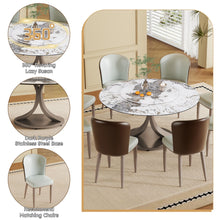 Load image into Gallery viewer, Modern Round Dining Table With 360° Rotating Lazy Susan Scratch & Chairs
