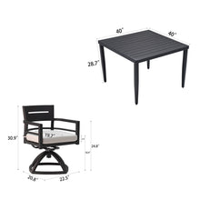 Load image into Gallery viewer, Outdoor Modern Dining Set, Chairs Sunbrella Cushioned And Dining Table With Umbrella Hole