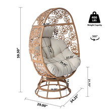 Load image into Gallery viewer, Lenola - Outdoor Patio Wicker Swivel Egg Chair - Brown / Beige