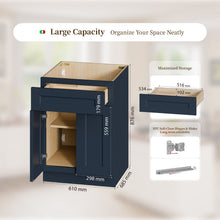Load image into Gallery viewer, Shaker Base Cabinet With Soft-Close Drawer & Double Doors, Adjustable Shelf
