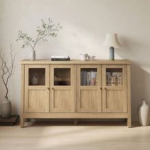 Load image into Gallery viewer, Buffet Cabinet With 4 Doors, Adjustable Shelves Handles - Natural