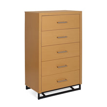 Load image into Gallery viewer, Glimmering Chest With 5 Drawers And Iron Base - Maple / Black