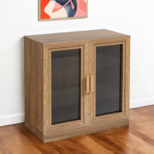 Load image into Gallery viewer, 31" Glass Door Accent Cabinet With Three Shelves - Natural And Clear