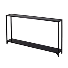 Load image into Gallery viewer, Glass Frame Console Table With Shelves - Clear / Black